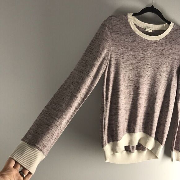 Aritzia Wilfred Womens Size XXS Sweater Berri Crew‎ Neck Heathered Lightweight - Picture 4 of 14